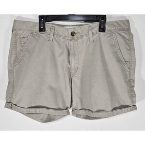 Levi's Womens Shorts Beige Khaki 5 Pockets Chino 100% Cotton Casual Waist‎ 36"